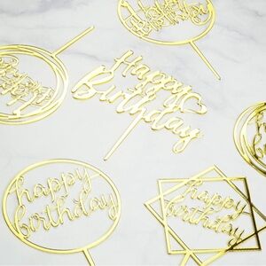 Gold Birthday Cake Topper (2 styles)